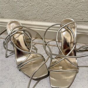 JLO Elegant gold Strappy Women's Heels
